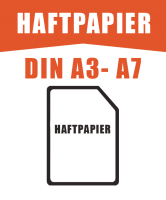 Aufkleber, Sticker, Etiketten auf Haftpapier für Indooreinsatz